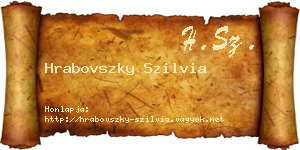 Hrabovszky Szilvia névjegykártya